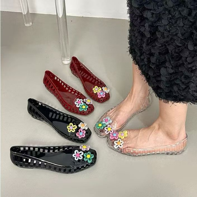 Women Accessories Products - Chaussures en gelée ajourées kawaii dopamine