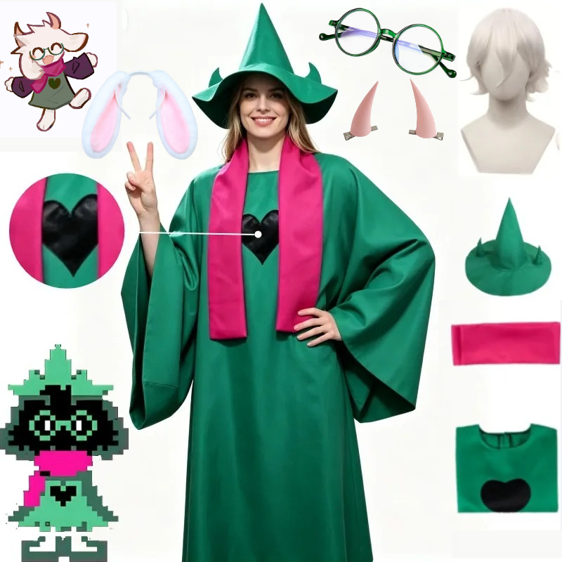 Women'S Ear Accessories - Costume de cosplay Deltarune Ralsei, cape