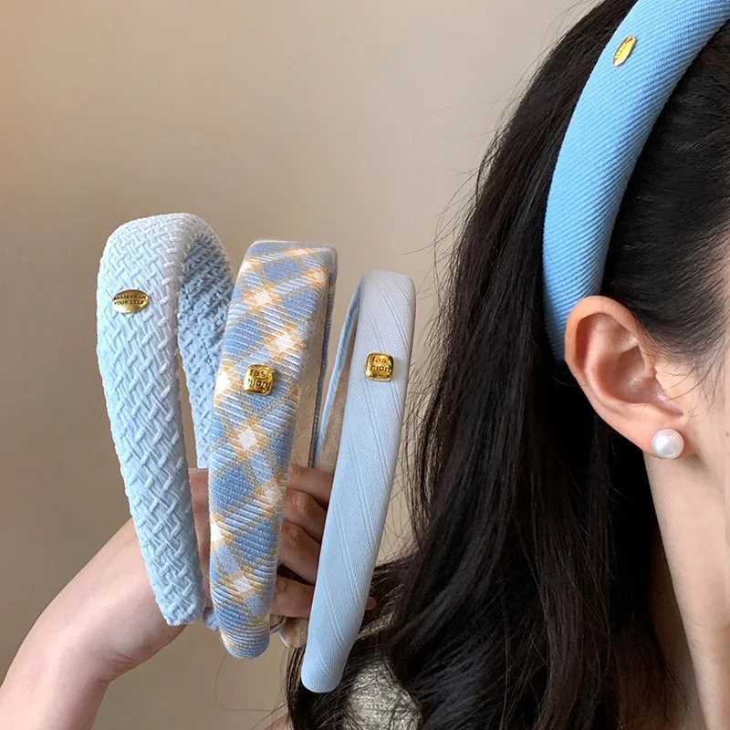 Bande de cheveux bleue à large - Wrap Ring Gold avis et prix